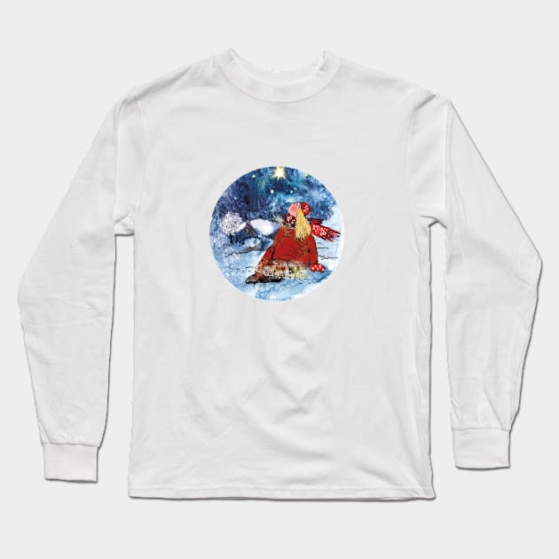 Christmas star Long Sleeve T-Shirt by Elena Akopian